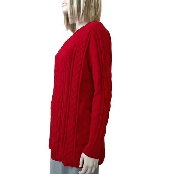 J. Jill Chenille Cable Knit Pullover Sweater Crew Neck Cosy Super Soft Size M/T - Picture 5 of 13